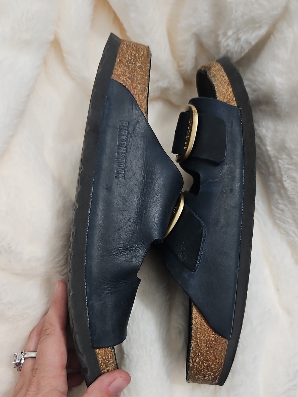 Birkenstock Arizona Big Buckle Sandals – Navy Leather – EU 40 / US 9-9.5 - Picture 9 of 9